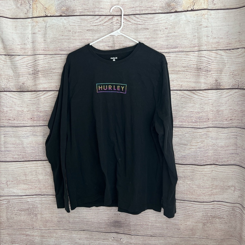 Hurley Mens Black logo Long sleeve sz L